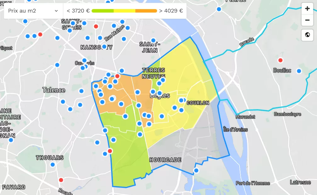 prix m2 par quartier b&egrave;gles 2026